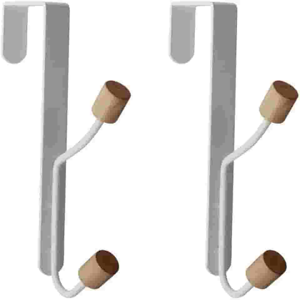 Oikos - Conjunto Cabide para Porta Branco com Ganchos 2 Peças