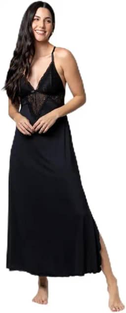 Camisola Longa Feminina em Renda e Microfibra – Conforto, Elegância e Sensualidade