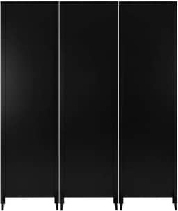 Biombo Liso Reto Fechado Pintado Divisor De Ambiente Preto ou Branco Com Pé Jt Home (PRETO, 3 FOLHAS DE BIOMBO)