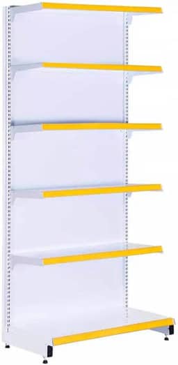 Gôndola Prateleira Supermercado 6 Níveis 40x30 New Plus 2,00m Parede Inicial Amarelo Sa Gôndolas