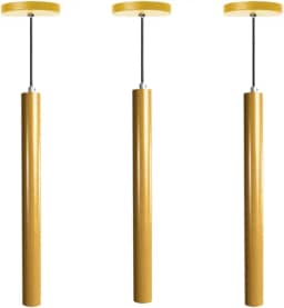 Kit 3 Pendente Tubo Cilindro Alumínio 30cm (Dourado)