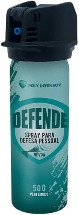 Defende Ela Spray para Defesa Pessoal, 50g, Névoa com Alcance 2,5m, Extratos Vegetais, Sistema FLIP-TOP, 12cm x 4cm, Propelente Não Inflamável Dia a Dia