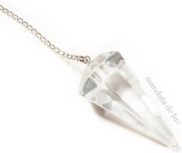 Pêndulo de Cristal de Quartzo Transparente Natural