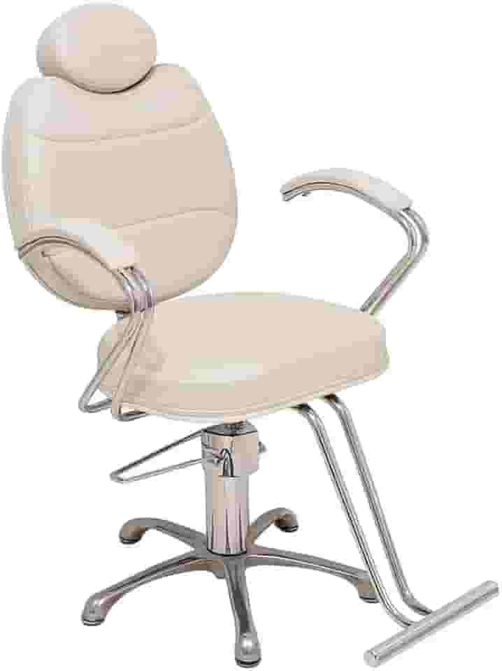 Cadeira Reclinável Hidráulica Salão de Beleza - Cabeleireiro e Barbearia (Bege)