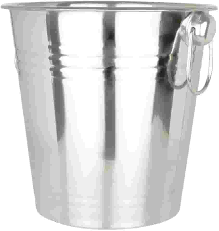 Balde de Gelo 4L em Aço Inox para Servir e Manter Geladas Bebidas Vinho Champagne Long Necks Ideal para Festas Bares e Restaurantes