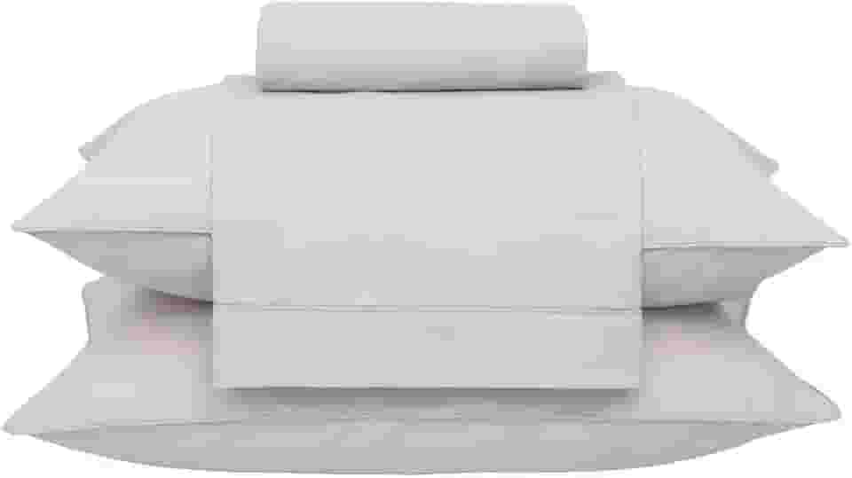 Buddemeyer Jogo de Cama Casal Percal 180 Fios Basic Percalle 100% Algodão Fio Penteado Bege 4 peças