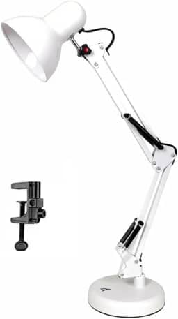 Luminária Articulada De Mesa Abajur Modelo Pixar Com Base E Garra (BRANCO)