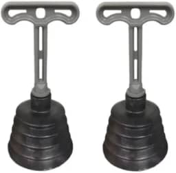 Kit 2 Desentupidor de Pia Sanfonado Reforçado em Borracha com Cabo Plástico – Alta Sucção e Vedação para Cozinha e Banheiro | Utilidades Domésticas | Desentupidor Sanfonado Potente e Durável