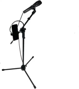 Pedestal/suporte/Tripé Universal para Microfone com Suporte para Celular