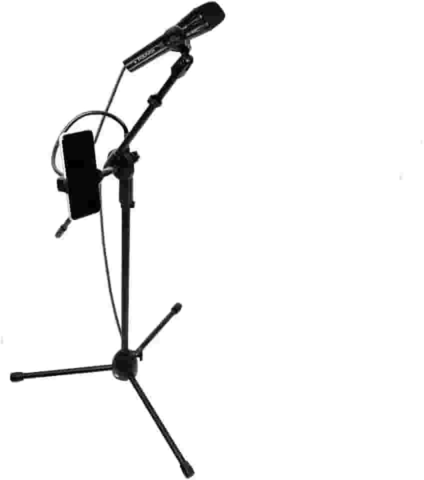 Pedestal/suporte/Tripé Universal para Microfone com Suporte para Celular