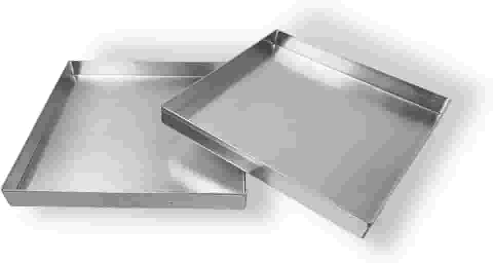 KIT 2 FORMAS ASSADEIRAS QUADRADAS BROWNIE 25X25X3 ALUMÍNIO