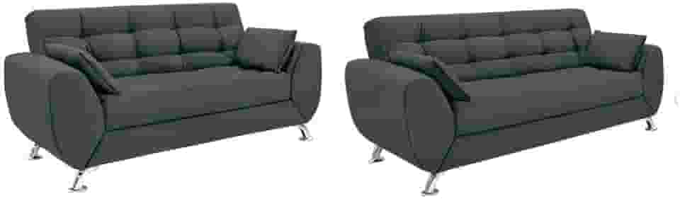 Conjunto de Sofá 2 e 3 Lugares Larissa I Suede Cinza