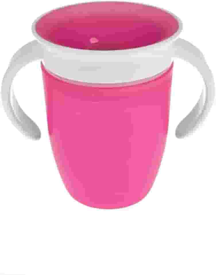 Copo de Treinamento Baby, 360 Graus, Borda Circular, Ideal para Introdução Alimentar, Sistema de Vedação Robusto, Reduz Risco de Derramar Líquido, BPA Free (Rosa)
