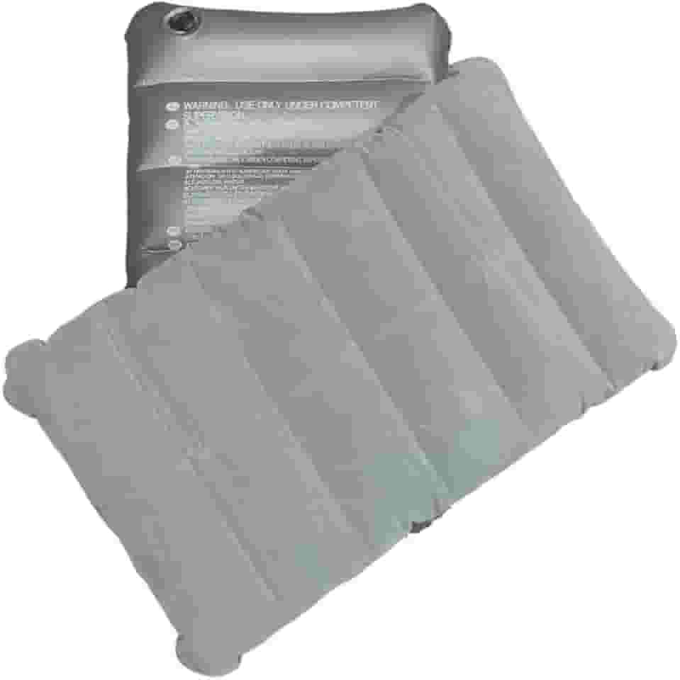 Travesseiro Inflável Almofada Fácil Encher Para Viagem Acampamento Confortável De Camping Praia Portátil Cama Descanso -CINZA