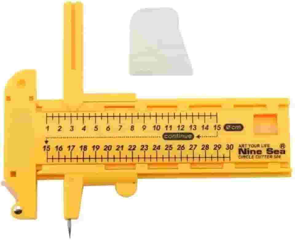 Compasso Cortador Circular Precisão + 6 Lâminas + 3 Grafites