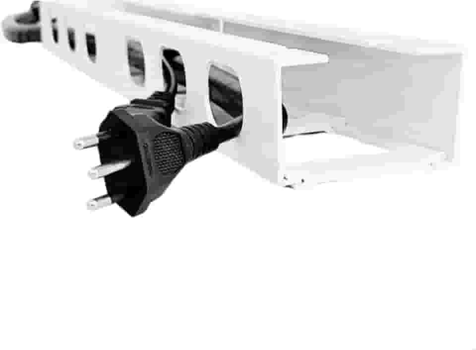 Organizador de Cabos e Fios oculto Baixo Mesa Guia de Cabos horizontal Modulado organiza 1 Metro - Branco