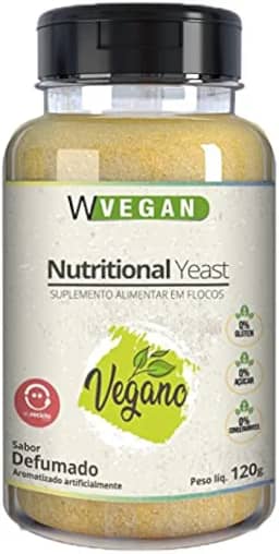W Vegan Nutritional Yeast Flocos 120G Levedura Em Flocos Sabor Defumado