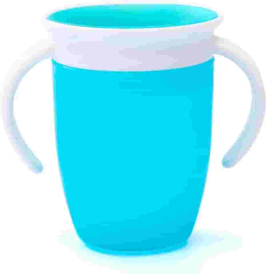 Copo Anti-Vazamento com Bico de Silicone Treinamento Bebê 360° Com Alça BPA Free – 200ML (Azul)