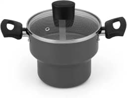 CUSCUZEIRO ENJOY 14 C/TAMPA VIDRO AA CINZA