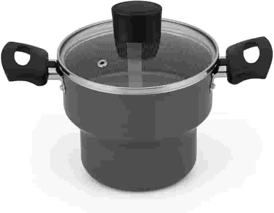 CUSCUZEIRO ENJOY 14 C/TAMPA VIDRO AA CINZA