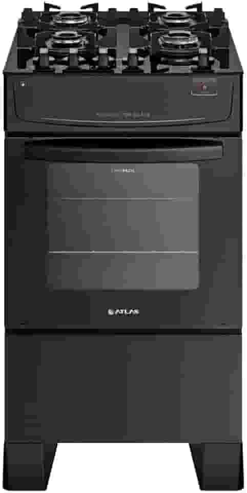 Fogão Atlas 4 Bocas preto Mônaco Top Glass com Acendimento automático - Bivolt