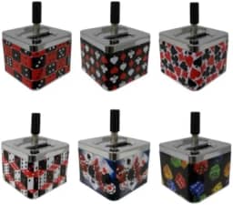 Cinzeiro Metal C/Tampa Anti-Cheiro Giratória À Prova De Vento Fechado Automático(modelo sortido)(DT1246 quadrado)