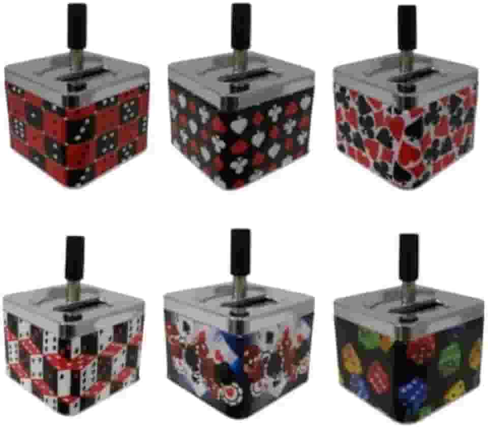 Cinzeiro Metal C/Tampa Anti-Cheiro Giratória À Prova De Vento Fechado Automático(modelo sortido)(DT1246 quadrado)