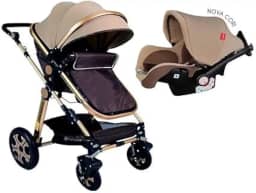 Carrinho de bebê 3 em 1 Golden Club Baby Cor:Marrom