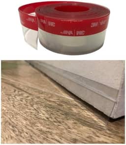 Veda Fresta de Porta e Portão Rodinho contra Insetos Aguas de Chuvas Pó Som odores 5mt X 4,5 Cm Altura Transparente