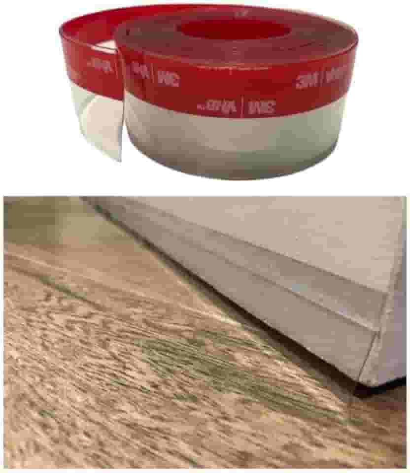 Veda Fresta de Porta e Portão Rodinho contra Insetos Aguas de Chuvas Pó Som odores 5mt X 4,5 Cm Altura Transparente