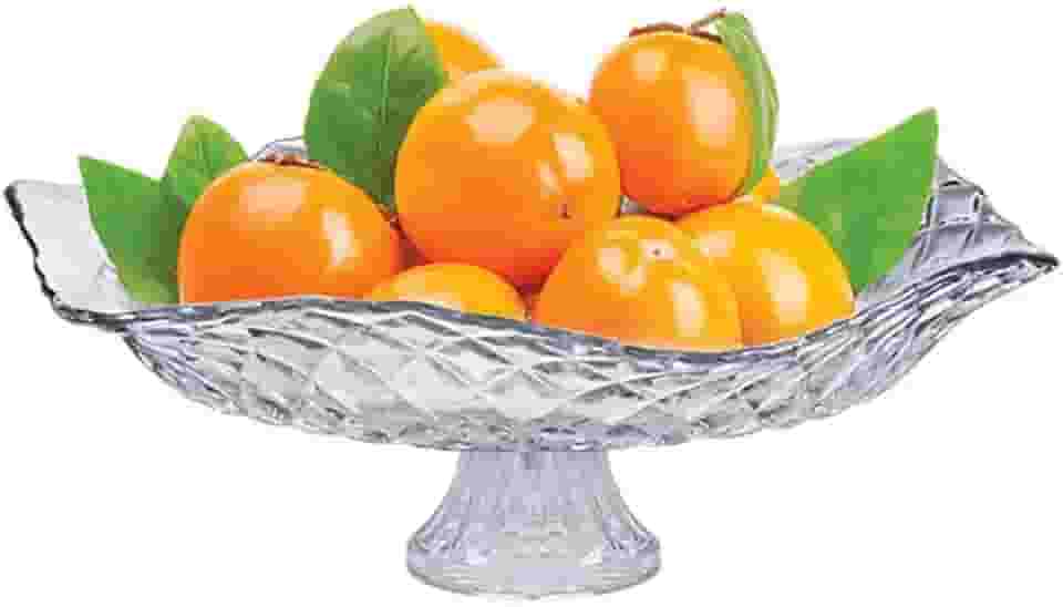 Ruvolo, Saladeira Fruteira de Vidro, Fruteira de Mesa com Pé de Vidro,