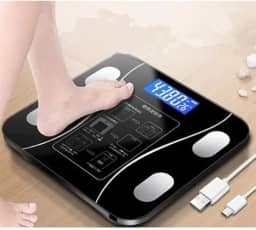 Balança Digital Bioimpedância Corporal Bluetooth Aplicativo Carrega via USB -Ideal Para Fitness, Academia, Nutri, Banheiro, Saúde E Bem Estar
