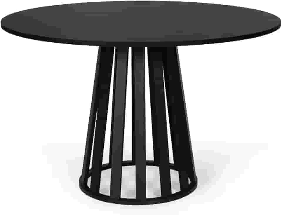 Mesa de Jantar Redonda 4 Lugares 90cm em MDF Gabi Preta - Straub Web