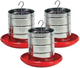 Kit 3 Comedouro Tubular 3kg Aves Perdiz Galinha Angola Frango