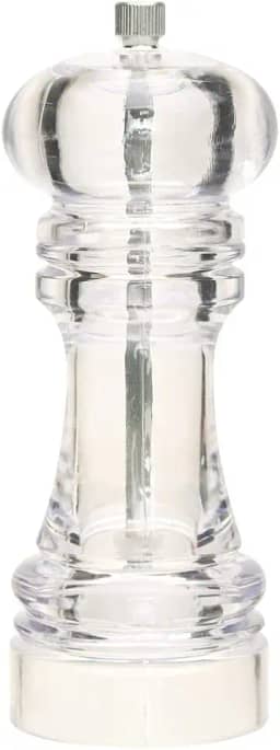 Mimo Style Moedor Manual de Acrílico Pimenta e Sal 15cm Ideal Para Moer Graõs e Condimentos Secos, Moedor de Cerâmica Com Pino Regulador de Tamanho do Grão