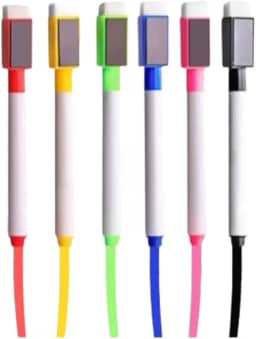 Kit 6 Canetas Coloridas de Quadro Branco Magnética com Apagador – Marcadores Coloridos para Quadro Branco com Ímã – Marcadores Apagáveis para Escola, Escritório e Casa - UpSHop