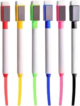 Kit 6 Canetas Coloridas de Quadro Branco Magnética com Apagador – Marcadores Coloridos para Quadro Branco com Ímã – Marcadores Apagáveis para Escola, Escritório e Casa - UpSHop