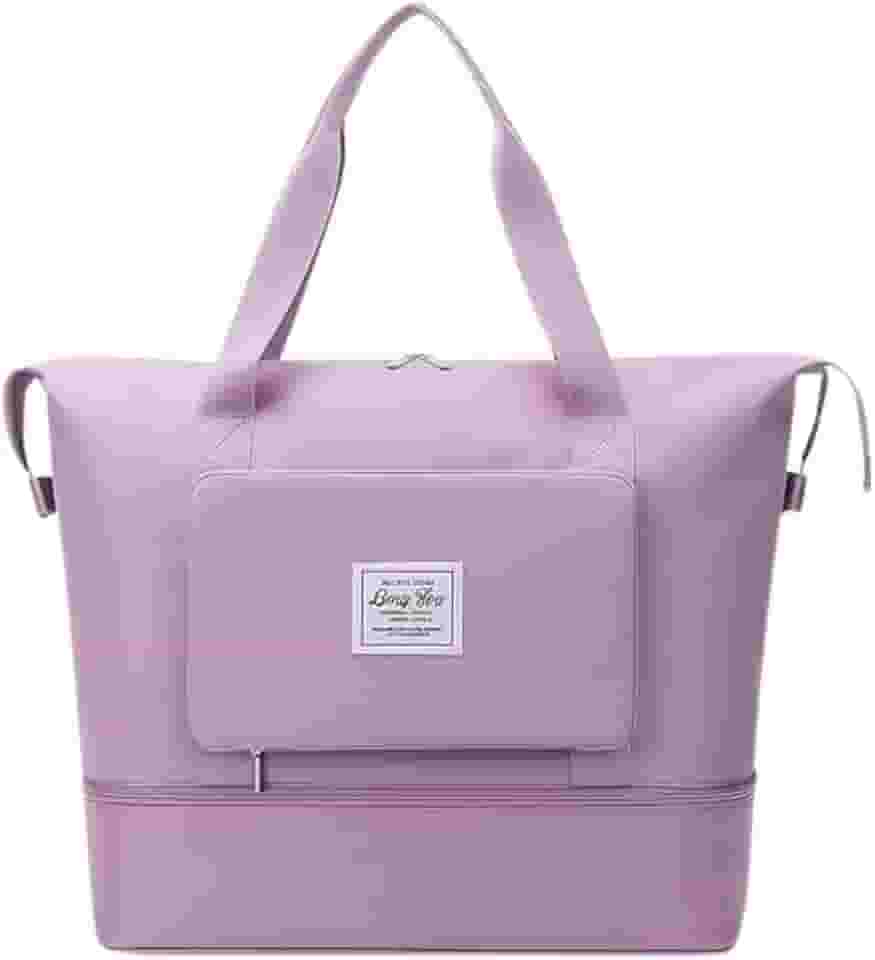 Bolsa Mala Dobrável Expansível e Impermeável Oxford – Ideal Academia e Viagem • Compartimento para Tênis/Roupas Molhadas • Alças Mão e Tiracolo Reforçadas