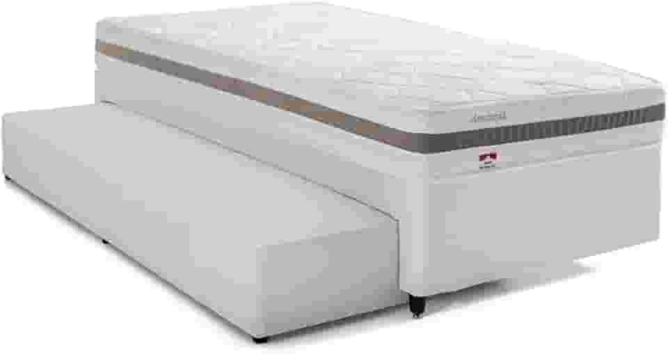 Bicama Box Solteiro com Cama Auxiliar Herval Amsterdã, Molas Ensacadas, 54x88x188 cm