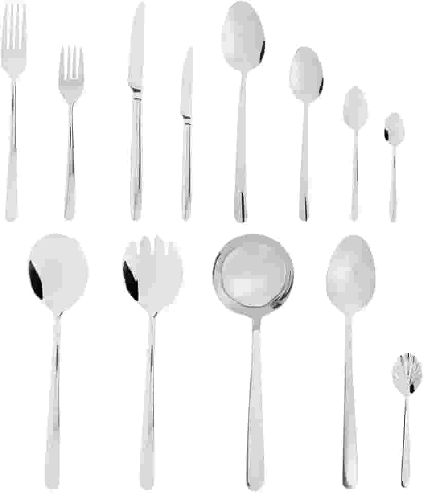 WOLFF Faqueiro de Aço Inox Viena 101 Peças Com Caixa Litografada - Jogos de Talheres - Mesa Posta - Utensílios de Cozinha, Enxoval, Casamento, Decoração