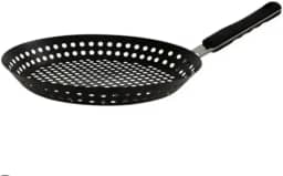 Grelha Redonda Perfurada 30,5, Cabo Removível – Para Churrasqueira a Carvão/Gás | Legumes, Carnes, Frutos do Mar e Pizza