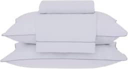 Buddemeyer Jogo de Cama Casal Percal 180 Fios Basic Percalle 100% Algodão Fio Penteado Cinza 4 peças