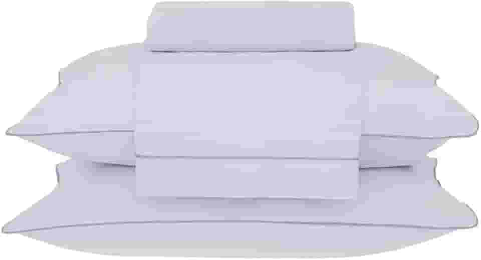 Buddemeyer Jogo de Cama Casal Percal 180 Fios Basic Percalle 100% Algodão Fio Penteado Cinza 4 peças