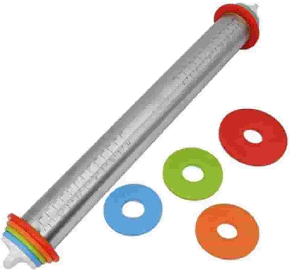 Rolo De Massa Inox Ajustável C/Medidas Confeitaria Cozinha