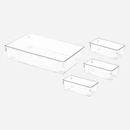 Organizador Acrílico 4 Peças Para Maquiagem e Gavetas Multiuso