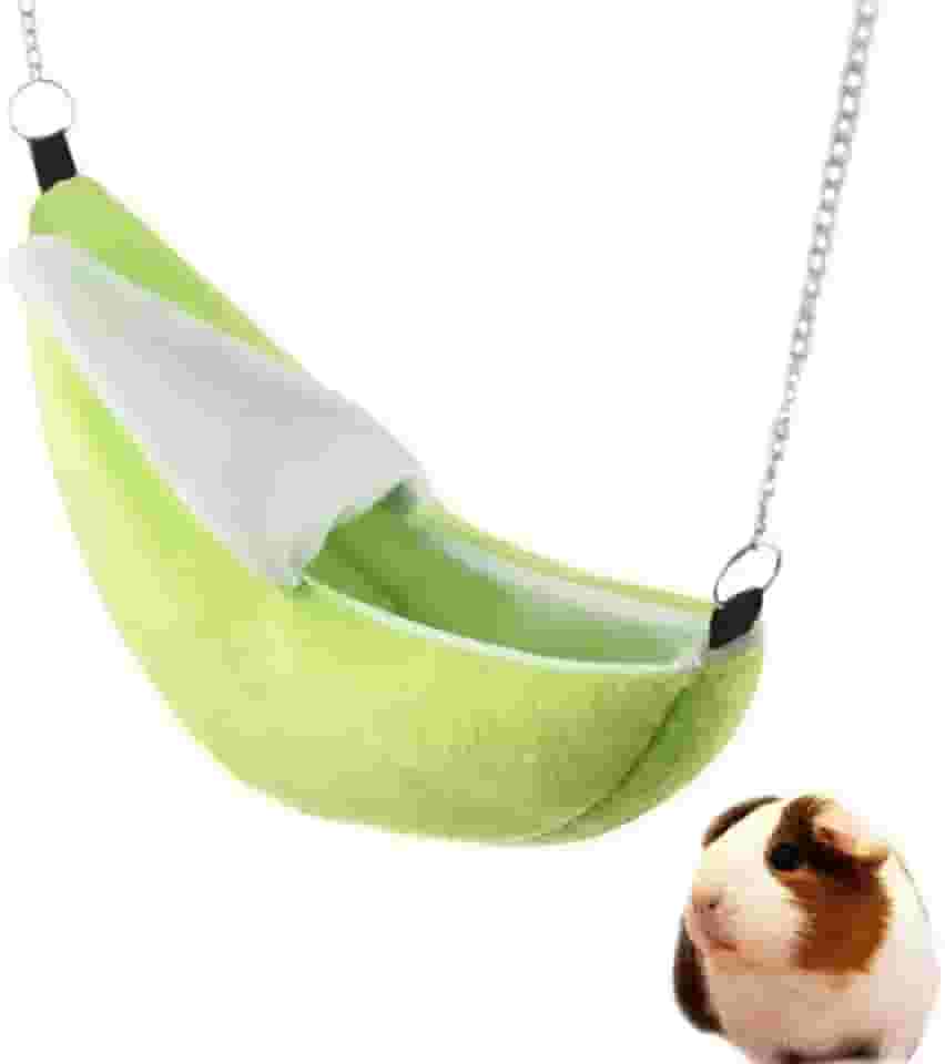 qiangXINGYai 1 pacote com rede para casa suspensa para hamster, design de banana, gaiola de algodão para animais pequenos, ninho para dormir, adequado para cama de animal de estimação pequeno,