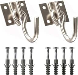 Kit Gancho para Rede em Aço Reforçado com Parafusos e Buchas – Instalação Segura e Completa - Produto Premiun