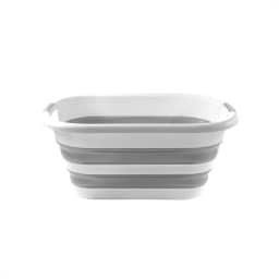 Powermaid Cesto Dobrável de Silicone com Pegador Multiuso - 26 Litros - Cinza