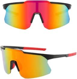 Óculos Bike Ciclismo Masculino Feminino Vermelho Uv + Case