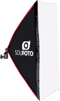 Softbox 50x70cm com Detalhes em Vermelho Sou Foto para Gravações de Vídeos e Estúdio Fotográfico
